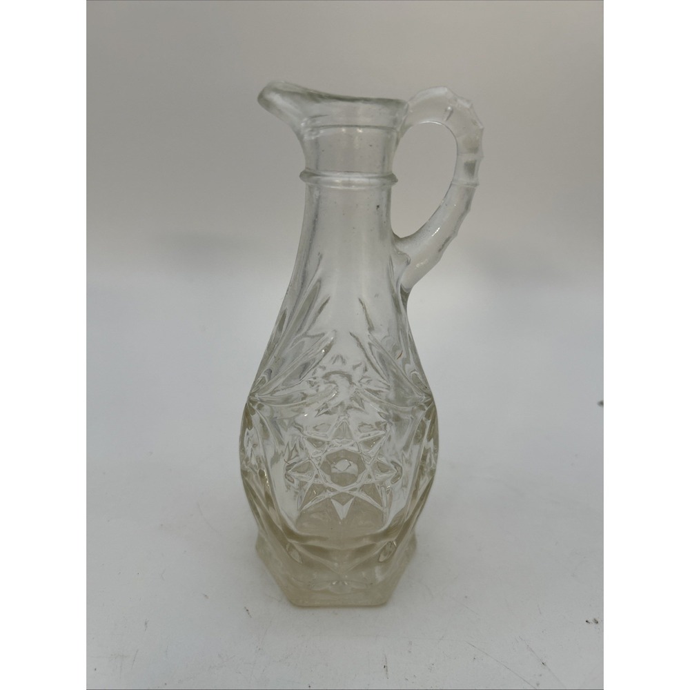 Vintage Anchor Hocking EAPC Star of David Glass Vinegar Oil Cruet